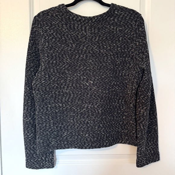 J. Crew Navy Blue and White Micro Tweed Sweater Jacket Size Medium - Picture 2 of 7